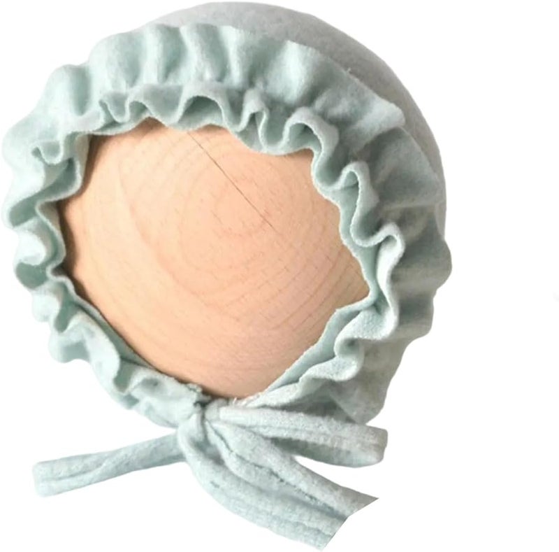 Light Green Baby Photography Hat Soft Spandex Lace Rope Tied Newborn Photoshoot - Image 1